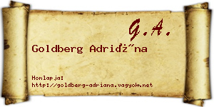 Goldberg Adriána névjegykártya